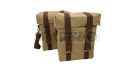 For Royal Enfield Goan Classic 350 Military Pannier Bags Sand Color and Mounting - SPAREZO